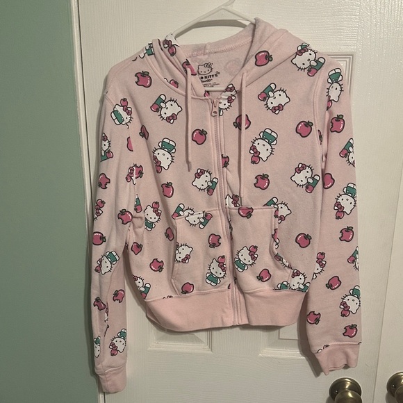 Hello Kitty Tops - Hello Kitty Pink Patterned Hoodie